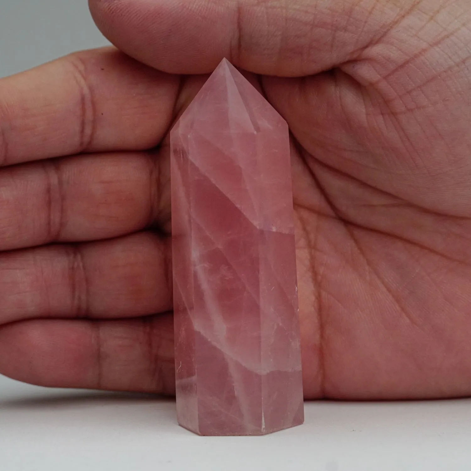 Rose Quartz Polished Point from Brazil (56.5 grams)
