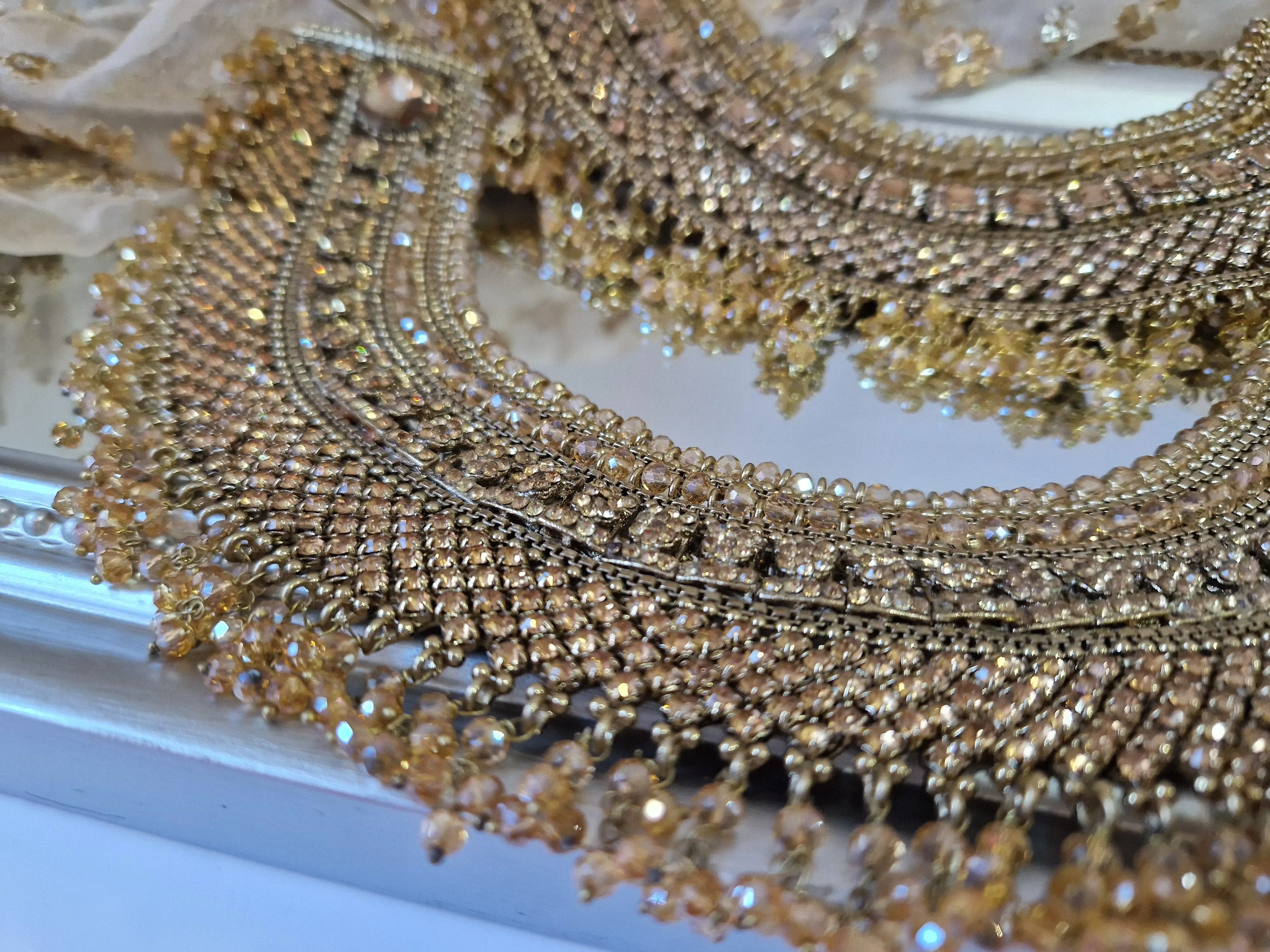 Royal Shaadi Antique Gold & Gold stone Anklets (slight fault)
