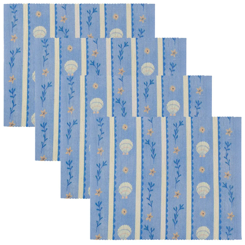 Sea Shells Indoor/Outdoor Placemats Blue