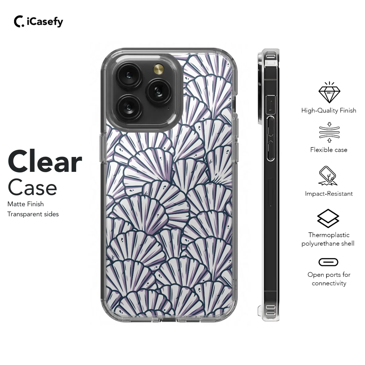 Seamless Sea Marine Seashell Phone Case iPhone Samsung Cover Pixel 1635