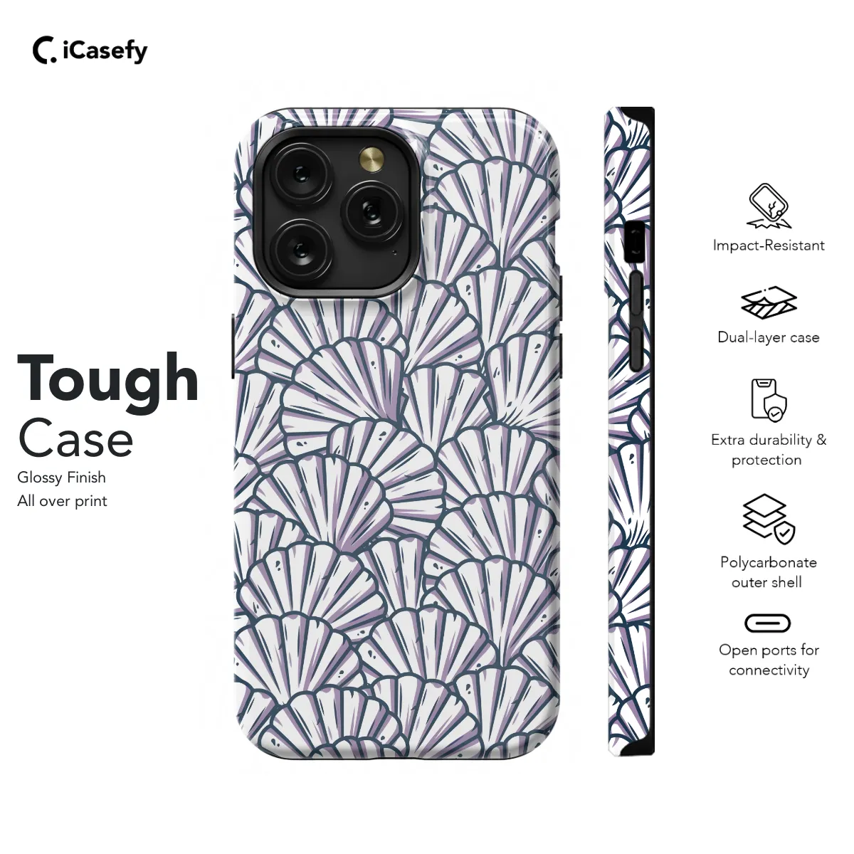 Seamless Sea Marine Seashell Phone Case iPhone Samsung Cover Pixel 1635