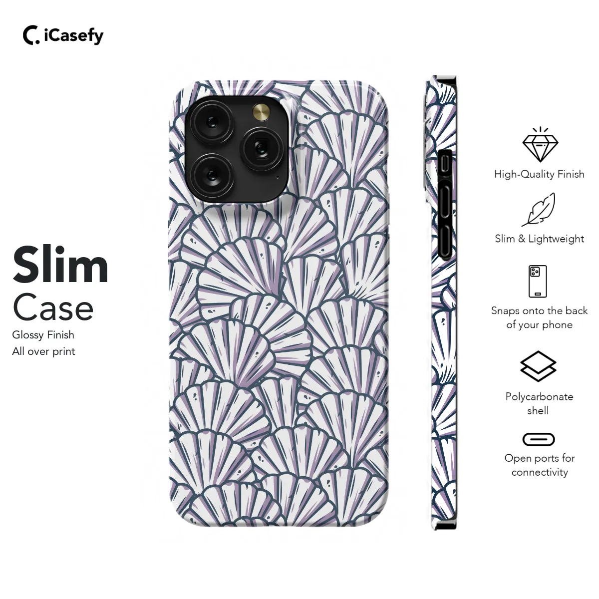 Seamless Sea Marine Seashell Phone Case iPhone Samsung Cover Pixel 1635