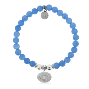 Seashell Charm with Azure Blue Jade Charity Bracelet