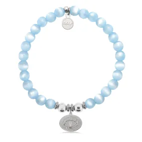 Seashell Charm with Blue Selenite Charity Bracelet