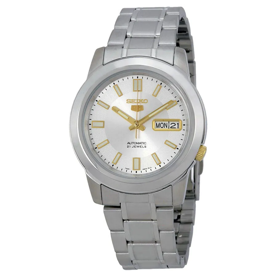 Seiko 5 Silver Stainless Steel Automatic Men's Watch SNKK09