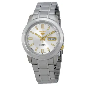 Seiko 5 Silver Stainless Steel Automatic Men's Watch SNKK09