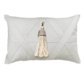 Shell Junonia White Tassel on White Lumber Cushion 35 x 53 cm