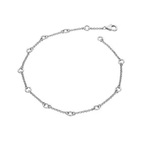 Silver mini Circles anklet