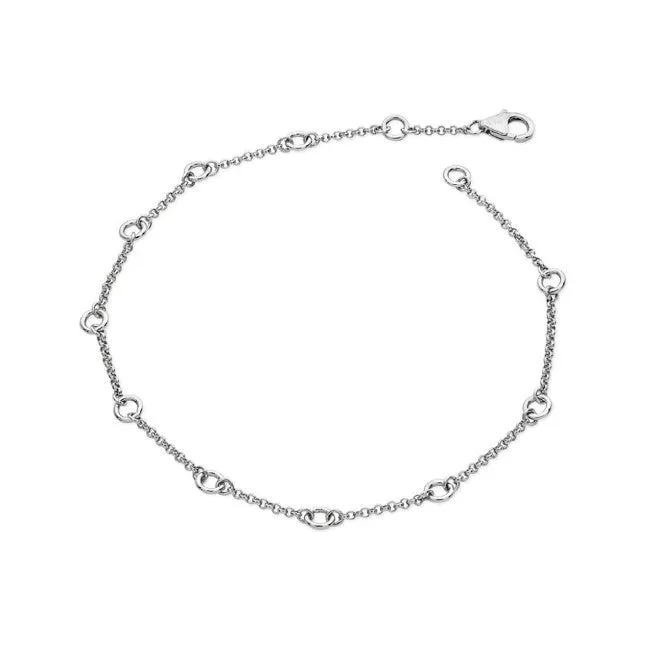 Silver mini Circles anklet