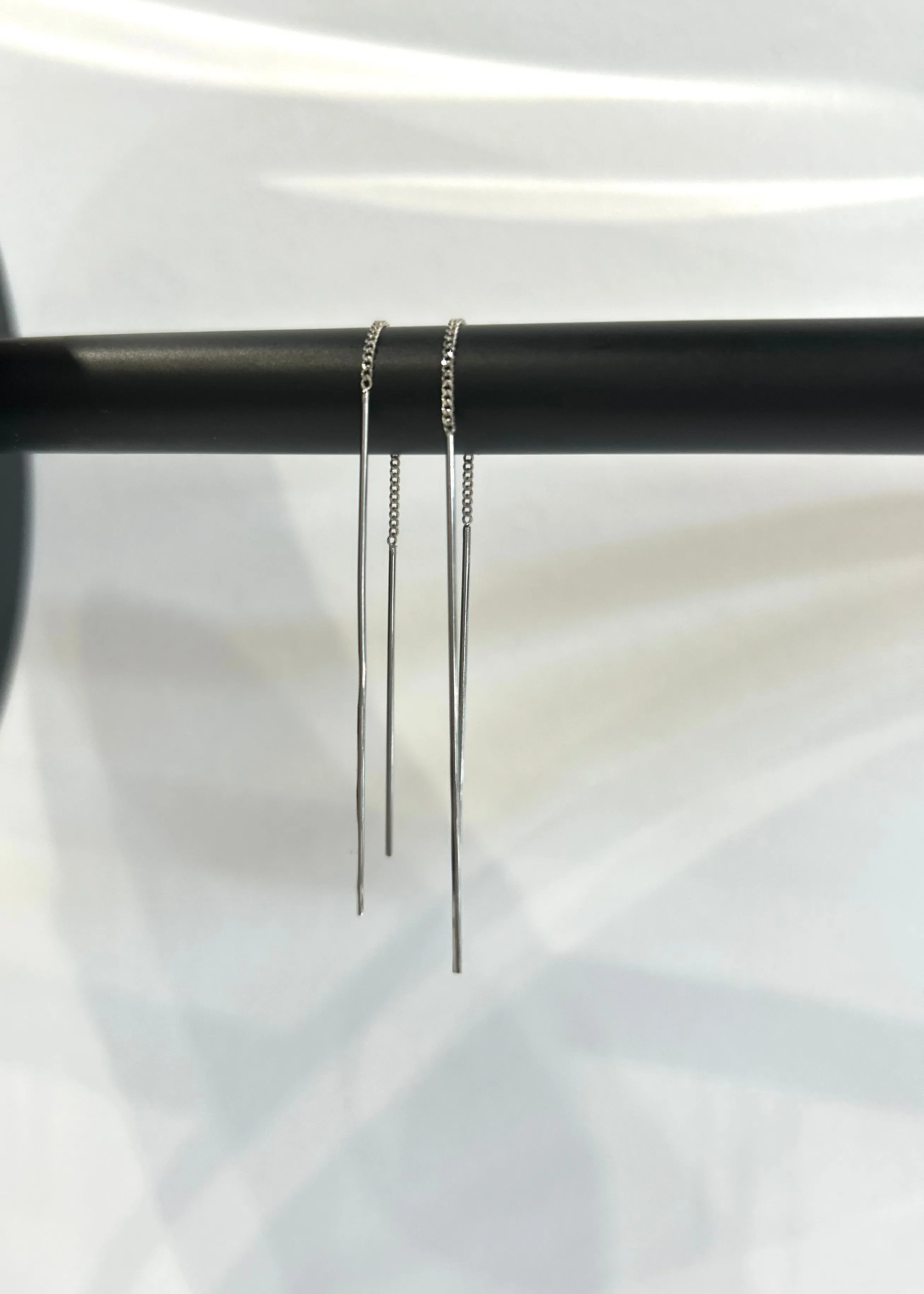 Silver Threader Drop Earrings