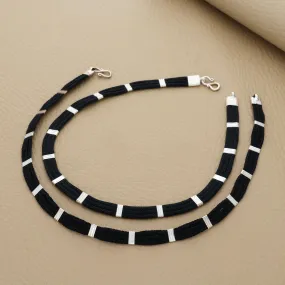 Simple Silver Thread Anklet (Pair)
