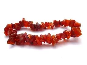Single Strand Chip Bracelet - Carnelian