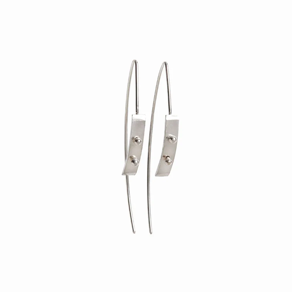 Small Silver Moonscape Earrings