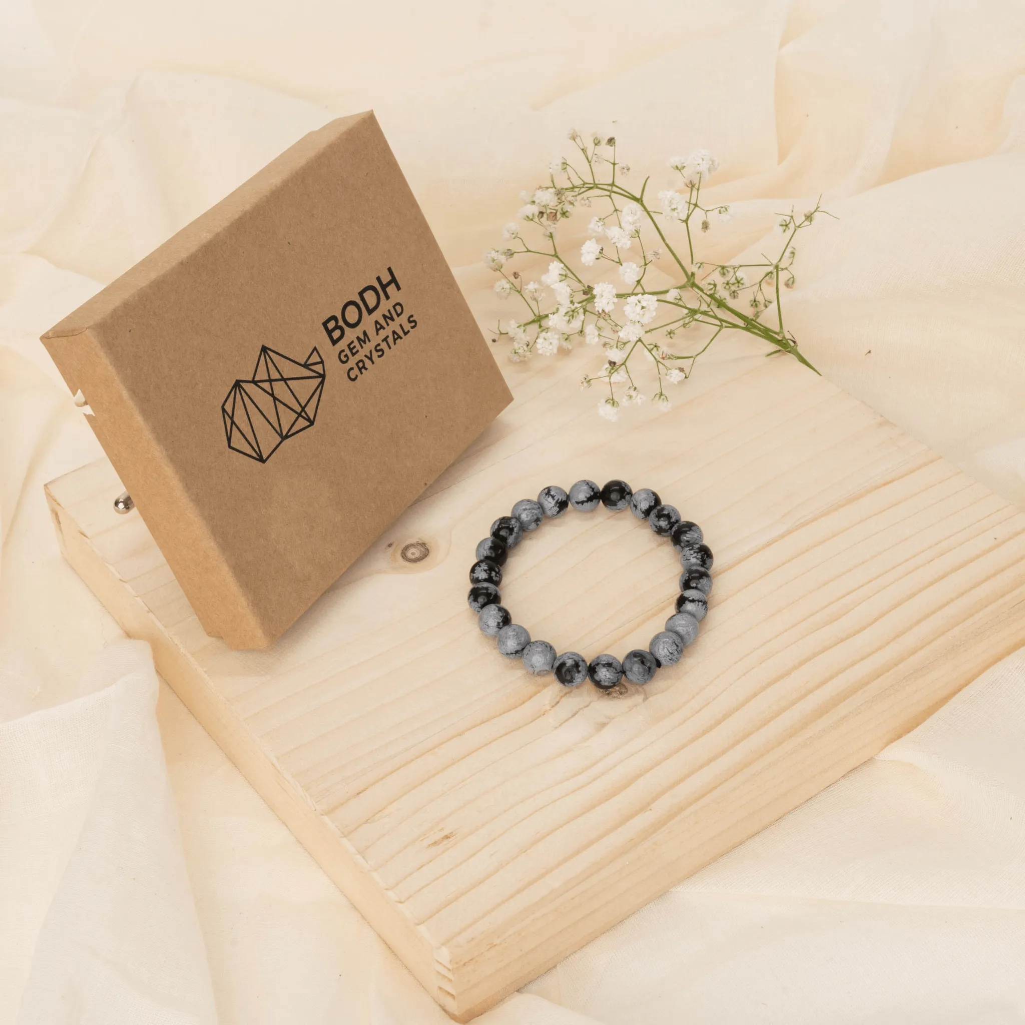 Snowflake Obsidian Bracelet