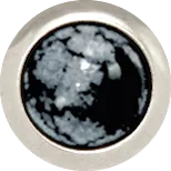 SNOWFLAKE OBSIDIAN Gemstone, Serenity and Purity, Small Silver-Plated Stud