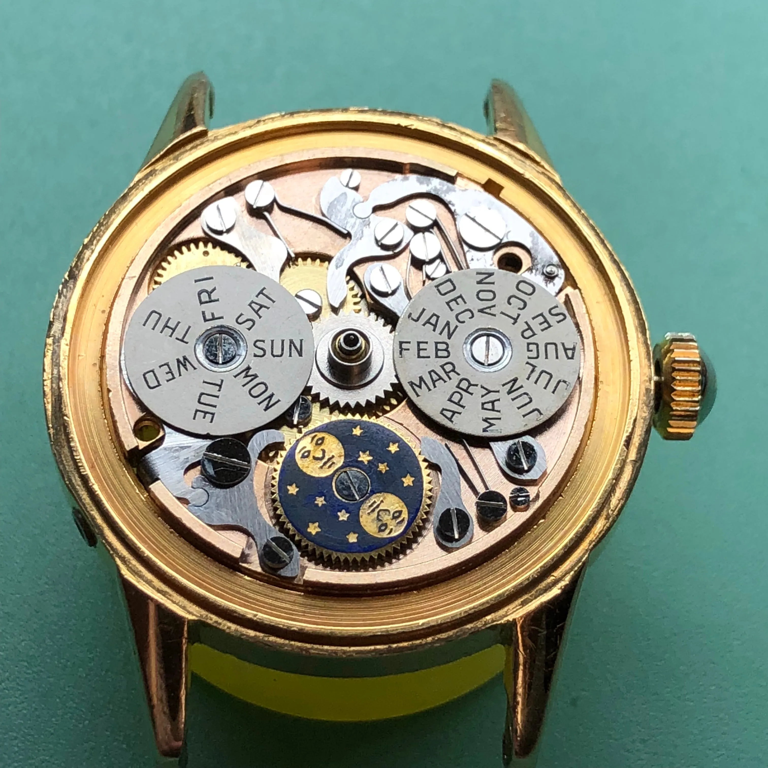 Sold - Damas 1940’s Triple Date Moonphase Vintage Watch Rare Valjoux 89 - Fully Serviced by ClockSavant