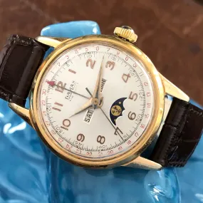 Sold - Damas 1940’s Triple Date Moonphase Vintage Watch Rare Valjoux 89 - Fully Serviced by ClockSavant