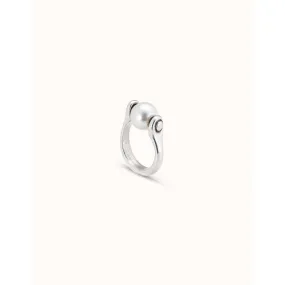 Sterling Silver-Plated Ring with Pearl - ANI0662BPLMTL