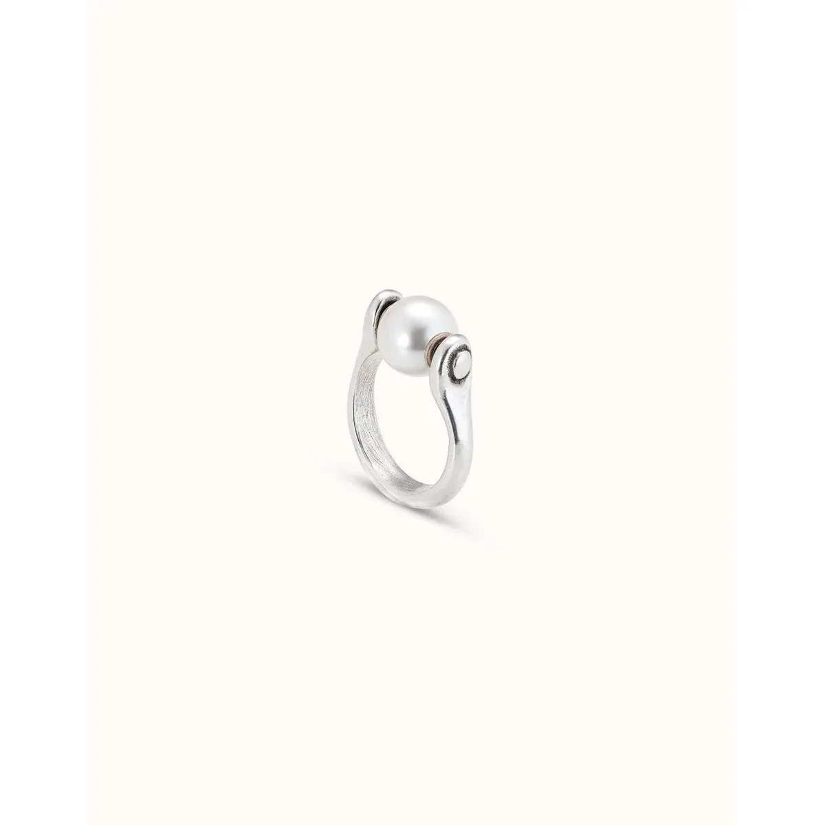 Sterling Silver-Plated Ring with Pearl - ANI0662BPLMTL