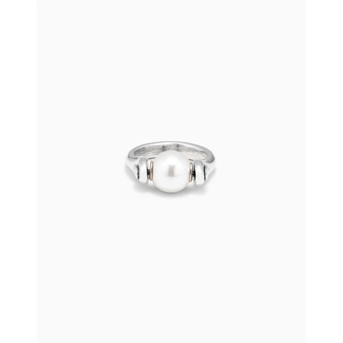 Sterling Silver-Plated Ring with Pearl - ANI0662BPLMTL