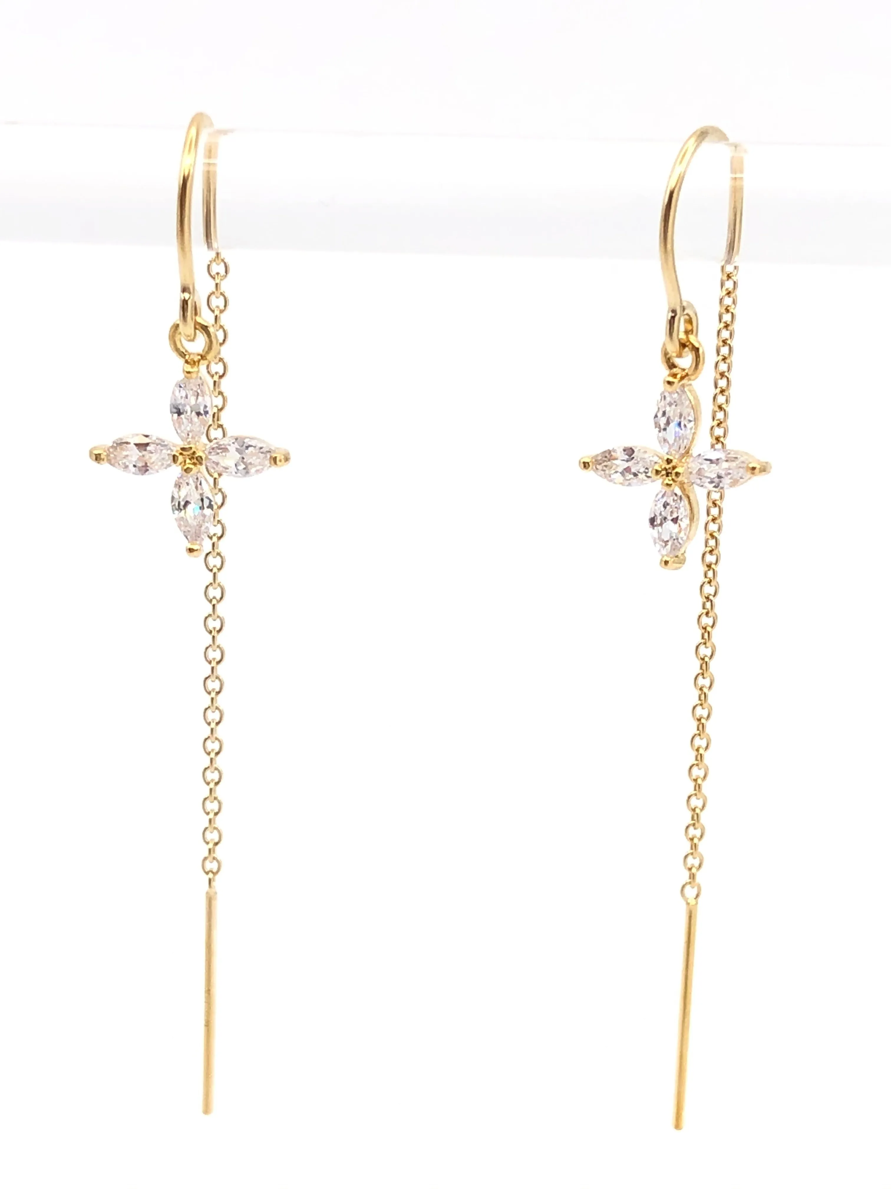 Swarovski Flower Threader Earrings