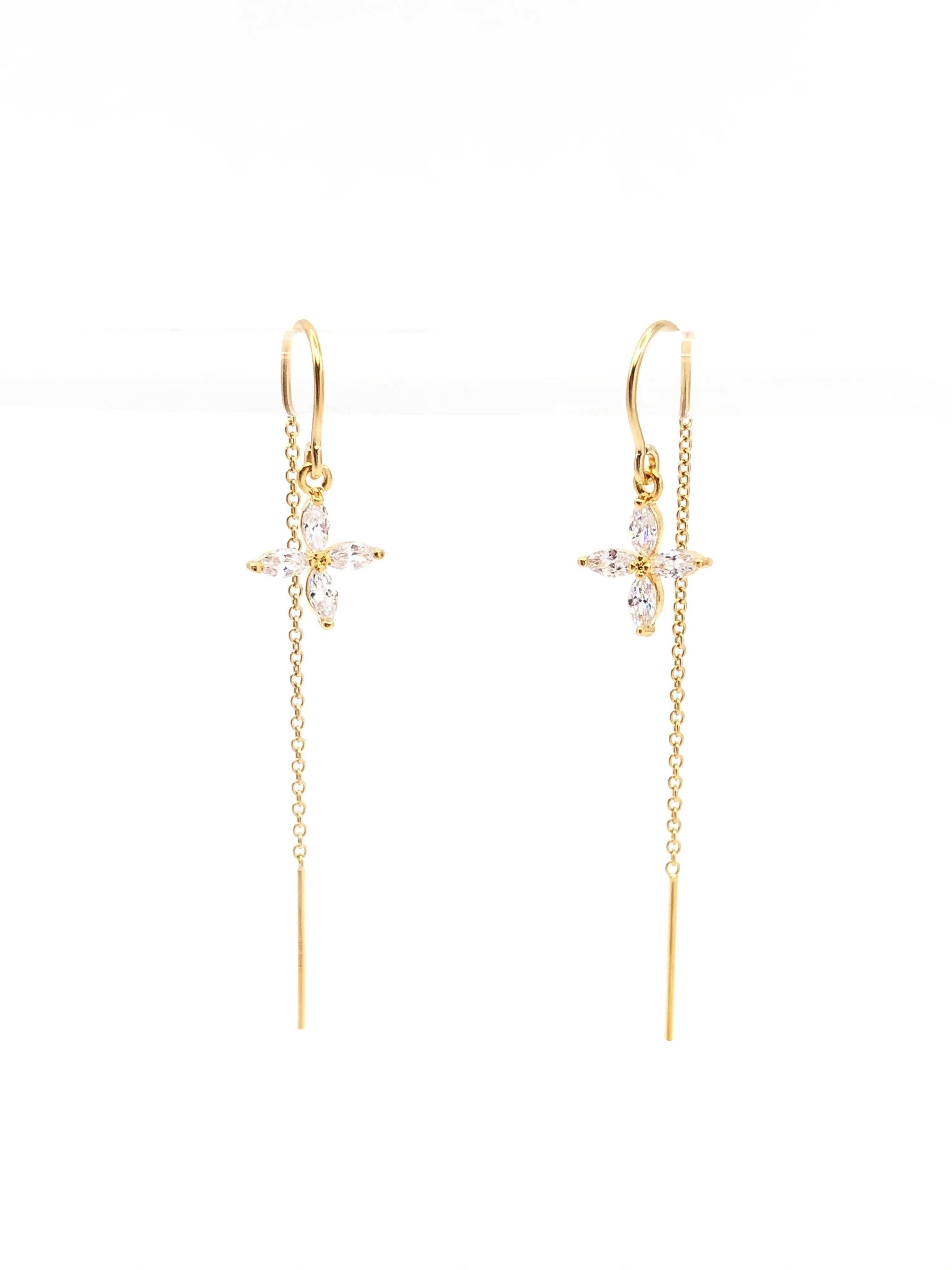Swarovski Flower Threader Earrings
