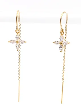 Swarovski Flower Threader Earrings