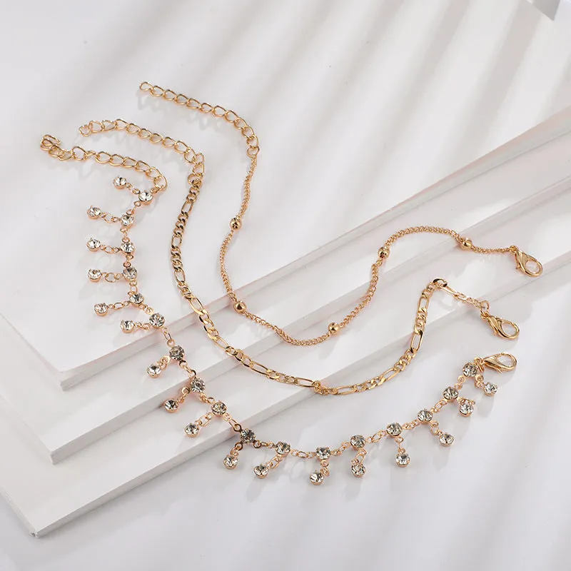 Tassel dotted chain anklet