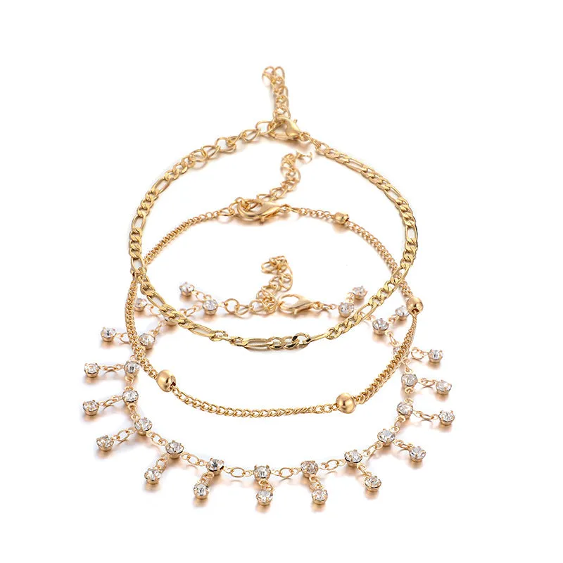 Tassel dotted chain anklet