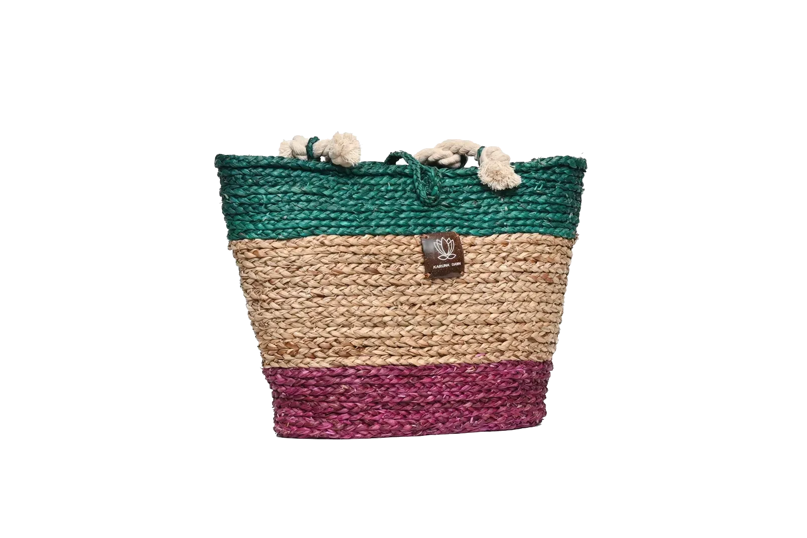 The Beach Bag - Sea Green Turquoise, Natural & Pink