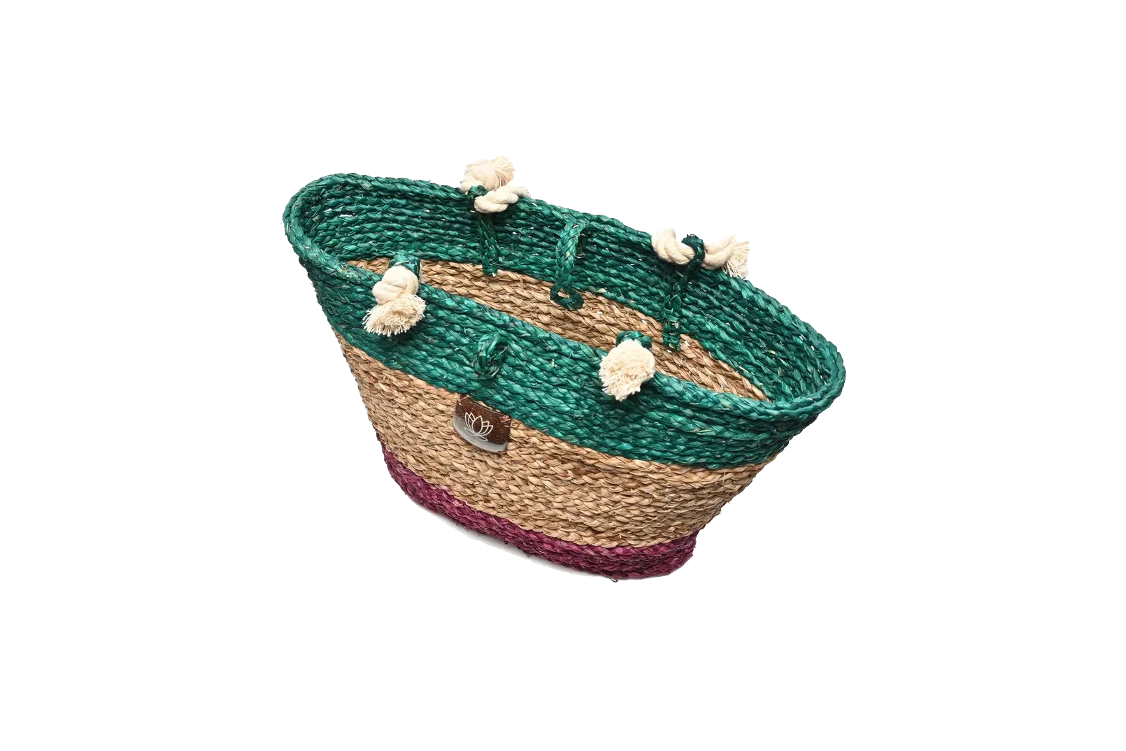 The Beach Bag - Sea Green Turquoise, Natural & Pink