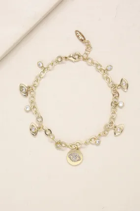 Third Eye Crystal Charm 18k Gold