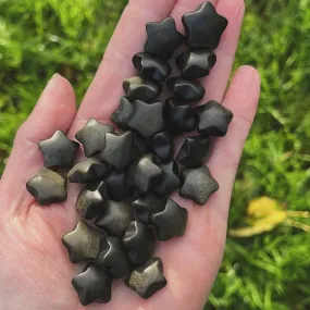 Tiny Golden Obsidian Star