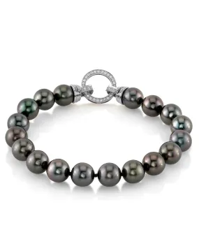 True Round Black Tahitian Pearl Bracelet, 8.0-9.0mm - AAA/AAAA Quality