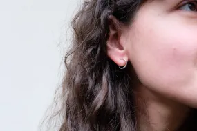 Unique minimalist earrings I Silver Lobe Earrings I Unique gold earrings I Stud earring