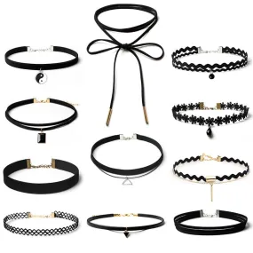 Velvet Choker Necklace for Women Lace Necklace with Pendants Gothic Girl Neck Jewelry