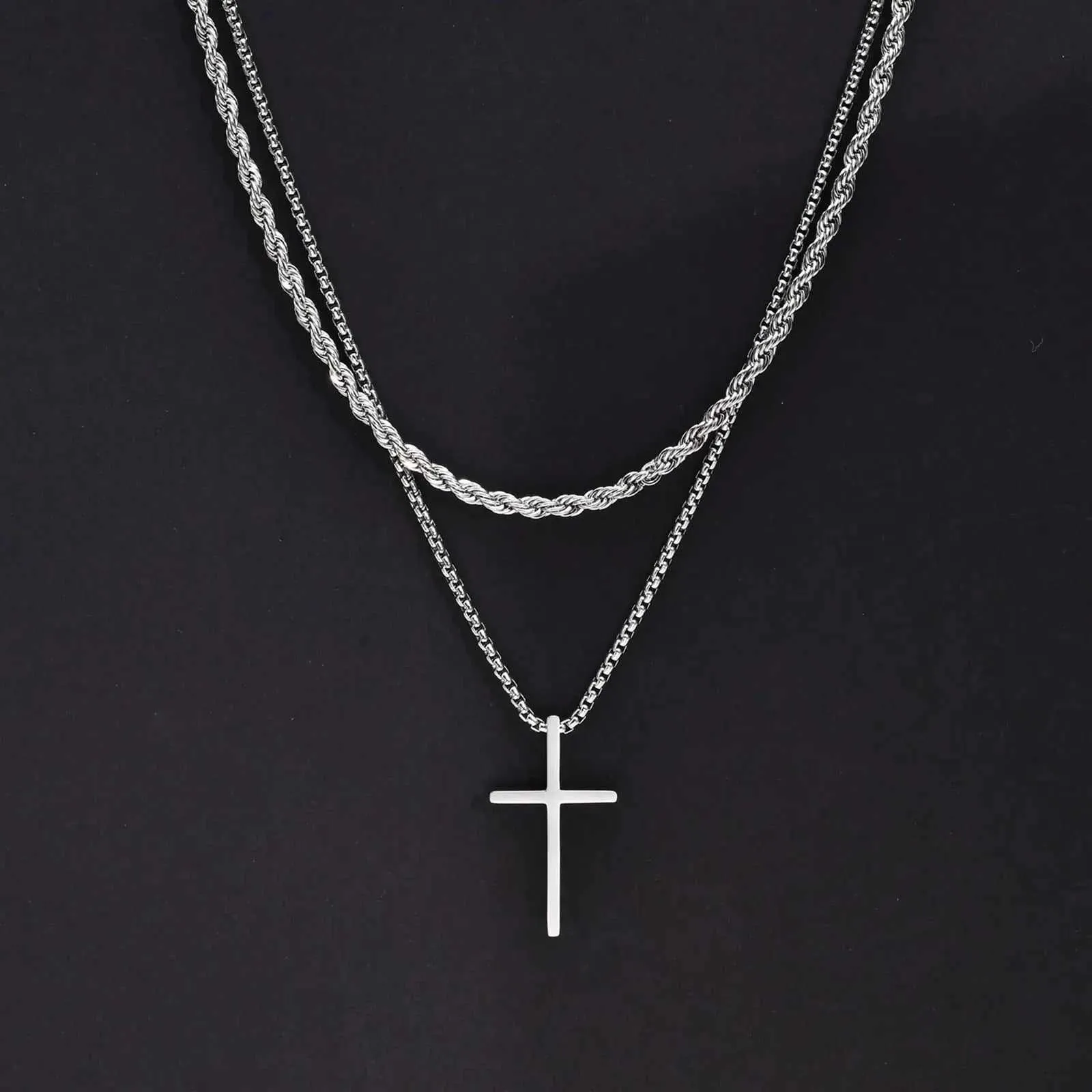 Vnox Mens Cross Necklaces