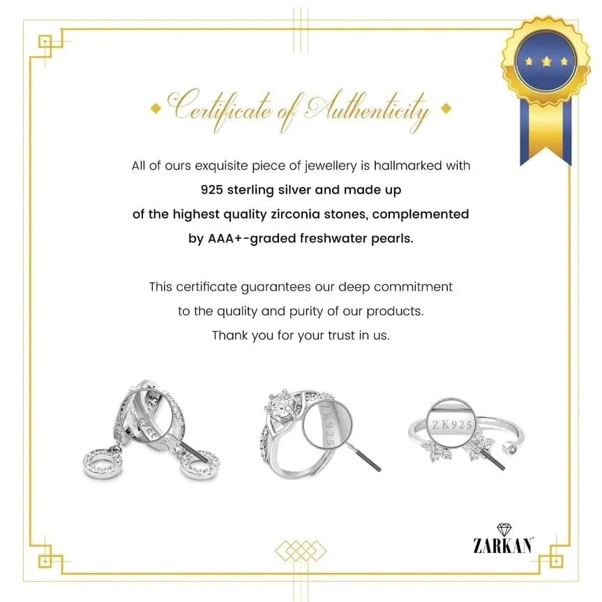 Zarkan 925 Pure Silver Minimal White Anklet